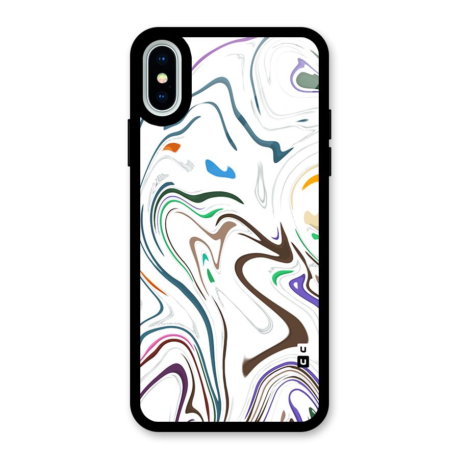 Marbled Printed Art Glass Back Case for iPhone X