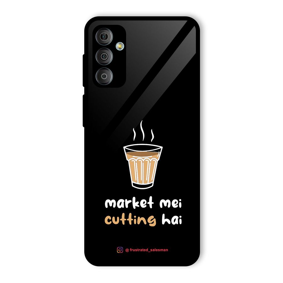 Market Mei Cutting Hai Black Glass Back Case for Galaxy F23