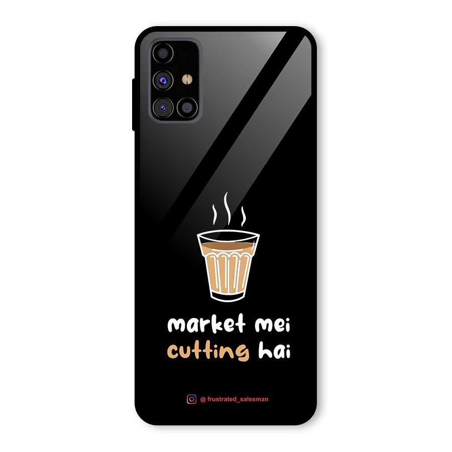 Market Mei Cutting Hai Black Glass Back Case for Galaxy M31s