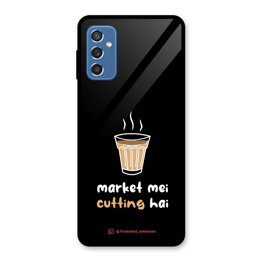Market Mei Cutting Hai Black Glass Back Case for Galaxy M52 5G