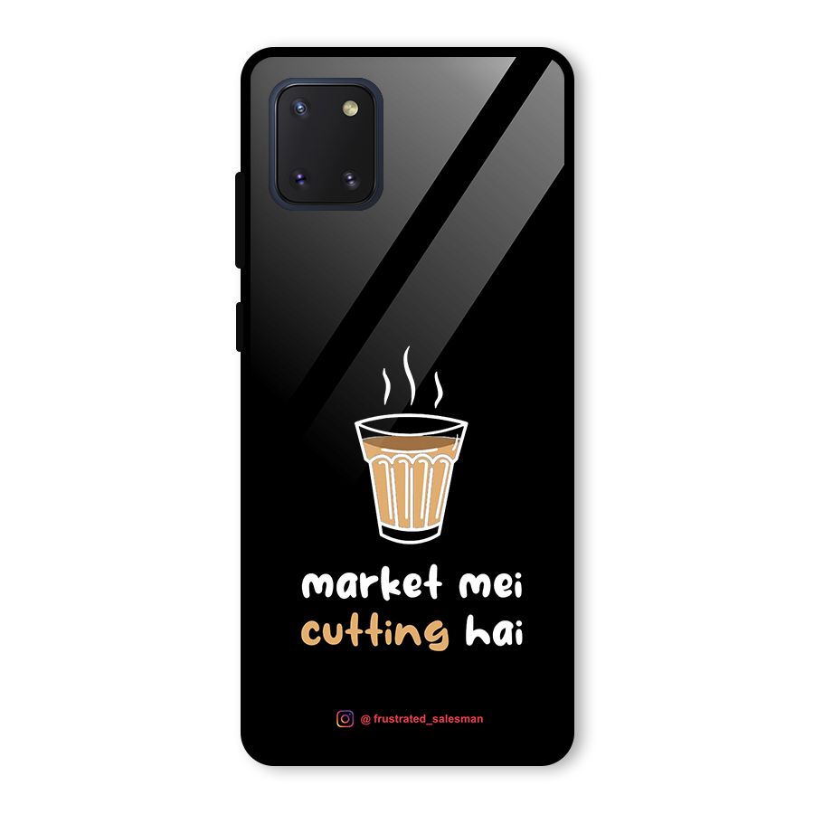 Market Mei Cutting Hai Black Glass Back Case for Galaxy Note 10 Lite