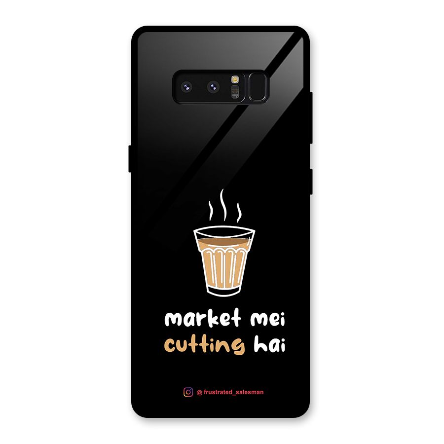 Market Mei Cutting Hai Black Glass Back Case for Galaxy Note 8