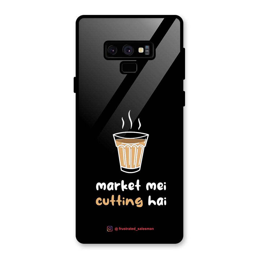 Market Mei Cutting Hai Black Glass Back Case for Galaxy Note 9