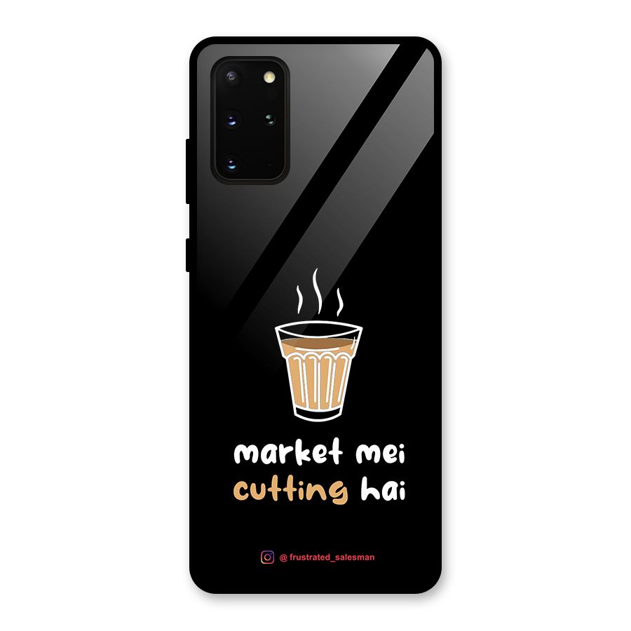 Market Mei Cutting Hai Black Glass Back Case for Galaxy S20 Plus