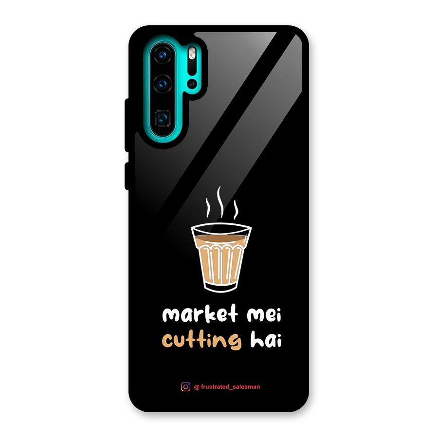 Market Mei Cutting Hai Black Glass Back Case for Huawei P30 Pro