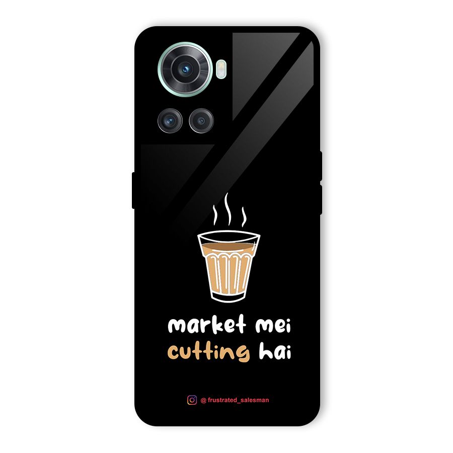 Market Mei Cutting Hai Black Glass Back Case for OnePlus 10R