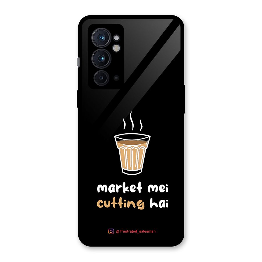 Market Mei Cutting Hai Black Glass Back Case for OnePlus 9RT 5G