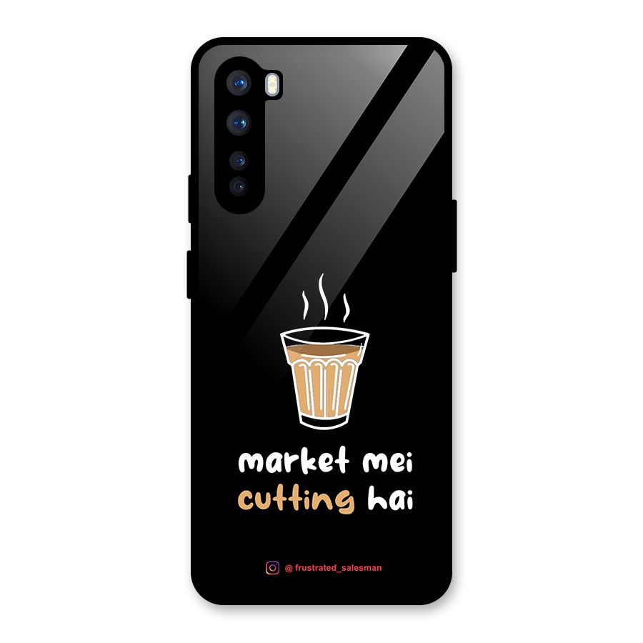 Market Mei Cutting Hai Black Glass Back Case for OnePlus Nord