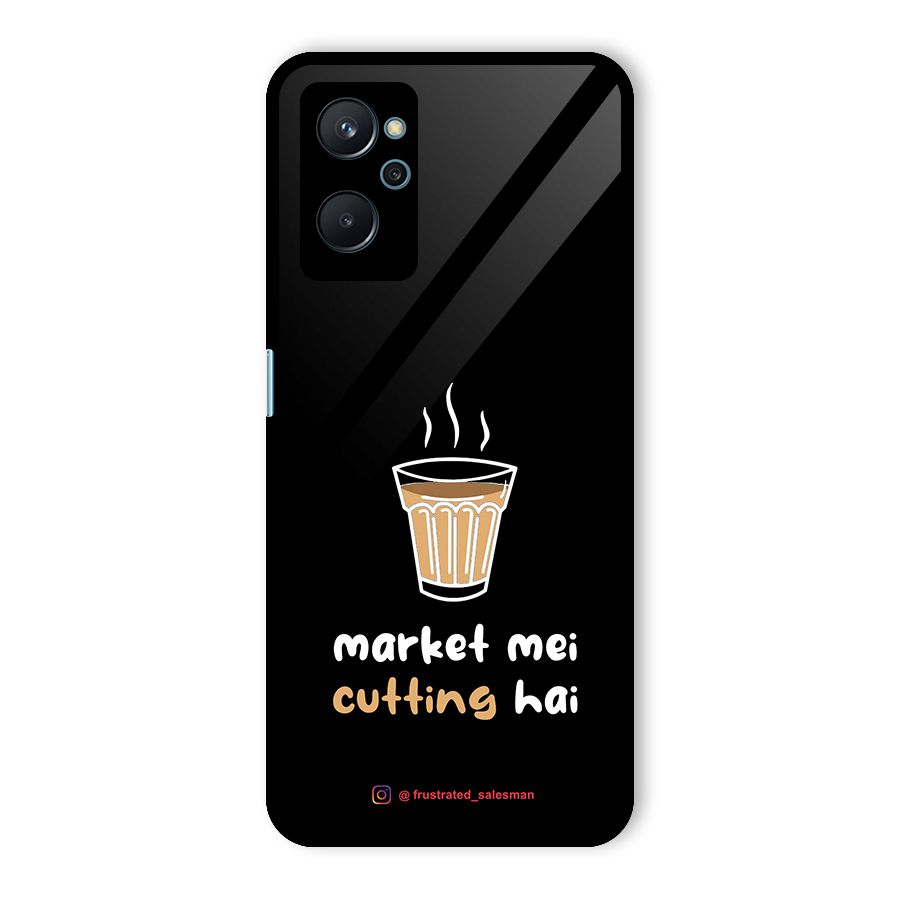 Market Mei Cutting Hai Black Glass Back Case for Realme 9i