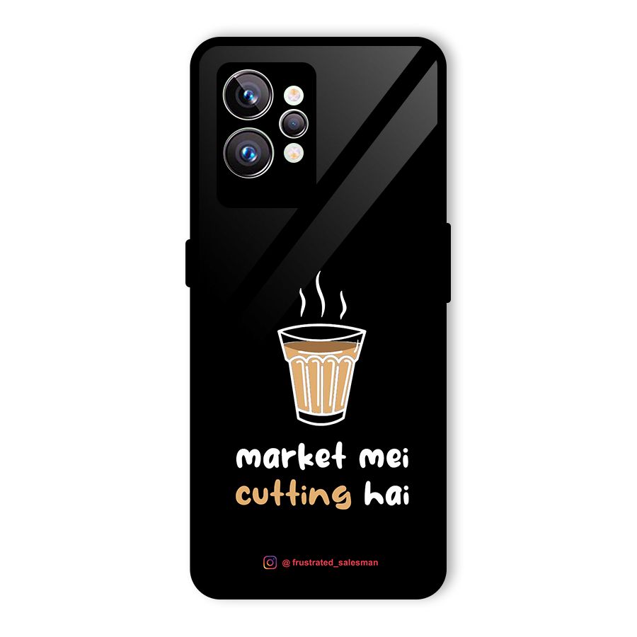 Market Mei Cutting Hai Black Glass Back Case for Realme GT2 Pro
