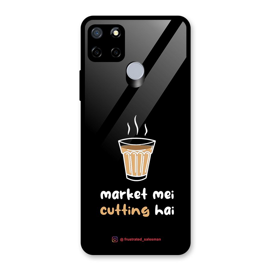 Market Mei Cutting Hai Black Glass Back Case for Realme Narzo 20