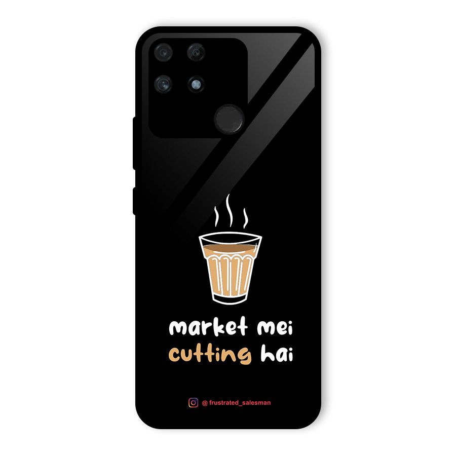 Market Mei Cutting Hai Black Glass Back Case for Realme Narzo 50A