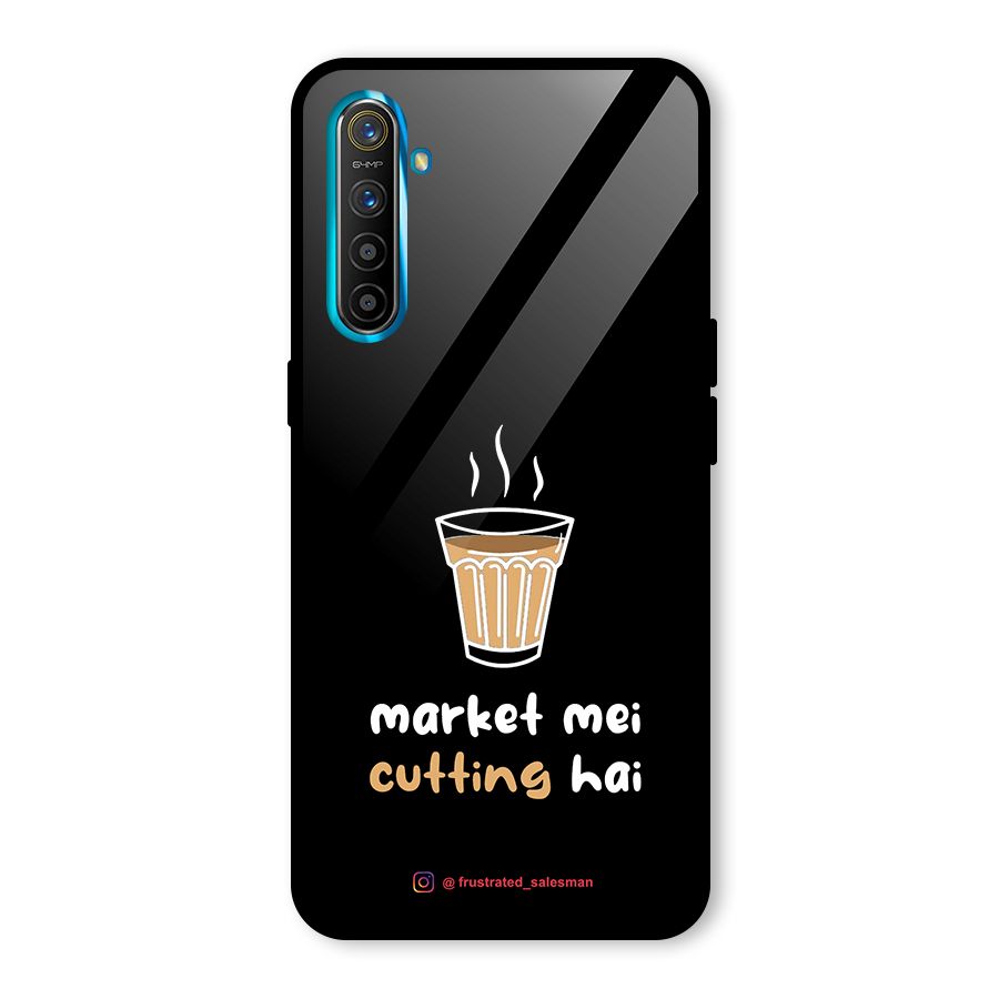 Market Mei Cutting Hai Black Glass Back Case for Realme X2