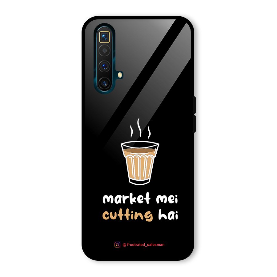 Market Mei Cutting Hai Black Glass Back Case for Realme X3