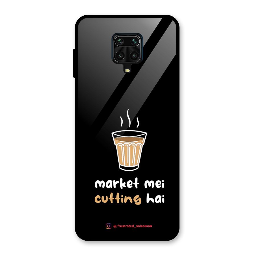Market Mei Cutting Hai Black Glass Back Case for Redmi Note 10 Lite