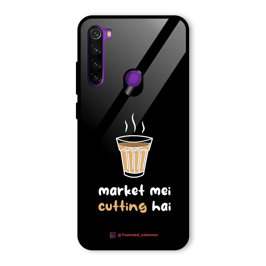 Market Mei Cutting Hai Black Glass Back Case for Redmi Note 8