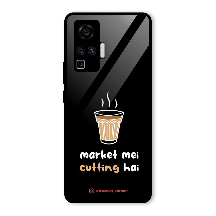 Market Mei Cutting Hai Black Glass Back Case for Vivo X50 Pro