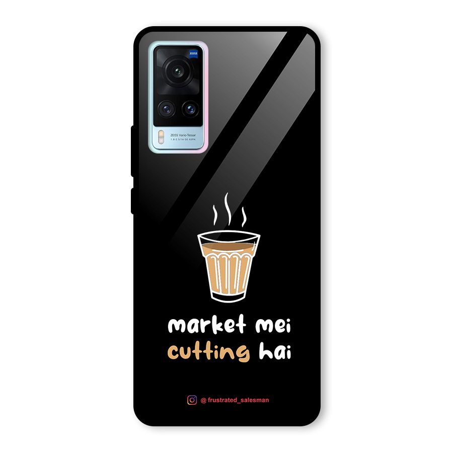 Market Mei Cutting Hai Black Glass Back Case for Vivo X60