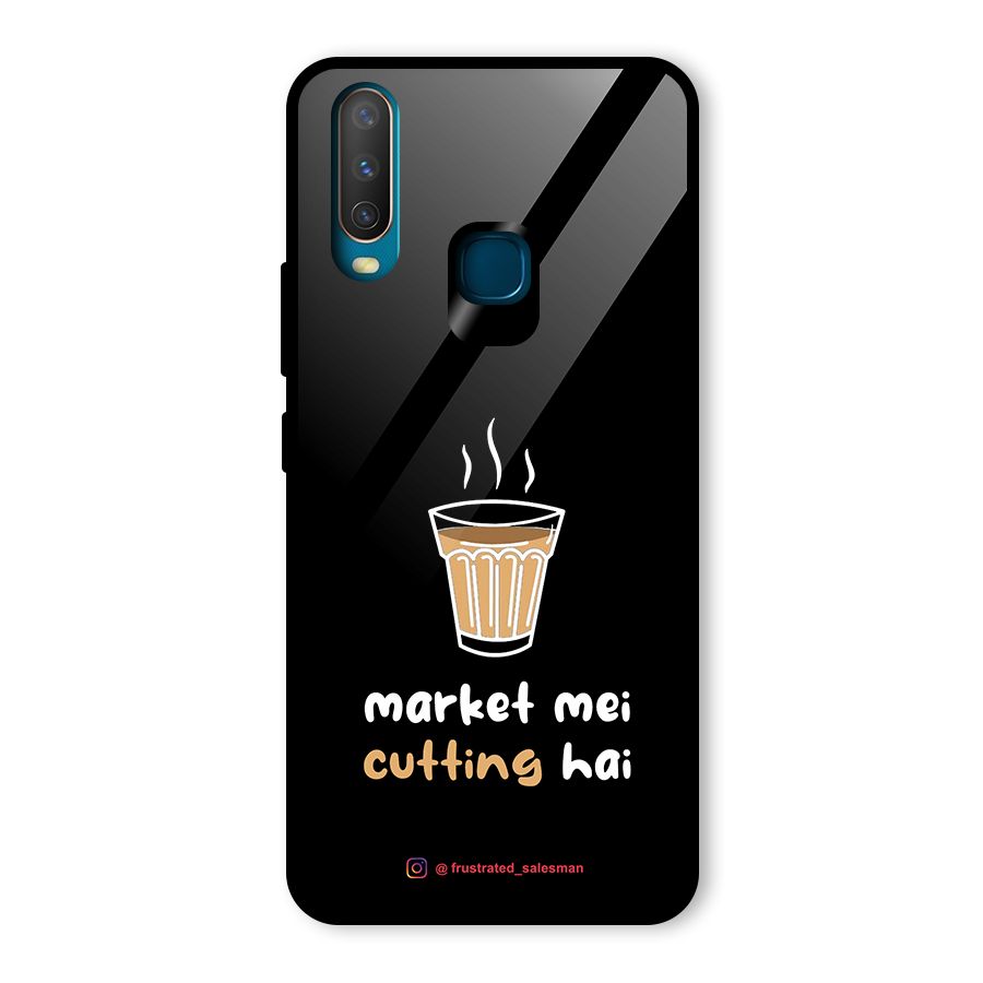 Market Mei Cutting Hai Black Glass Back Case for Vivo Y17