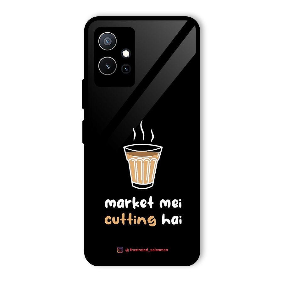 Market Mei Cutting Hai Black Glass Back Case for Vivo Y75 5G