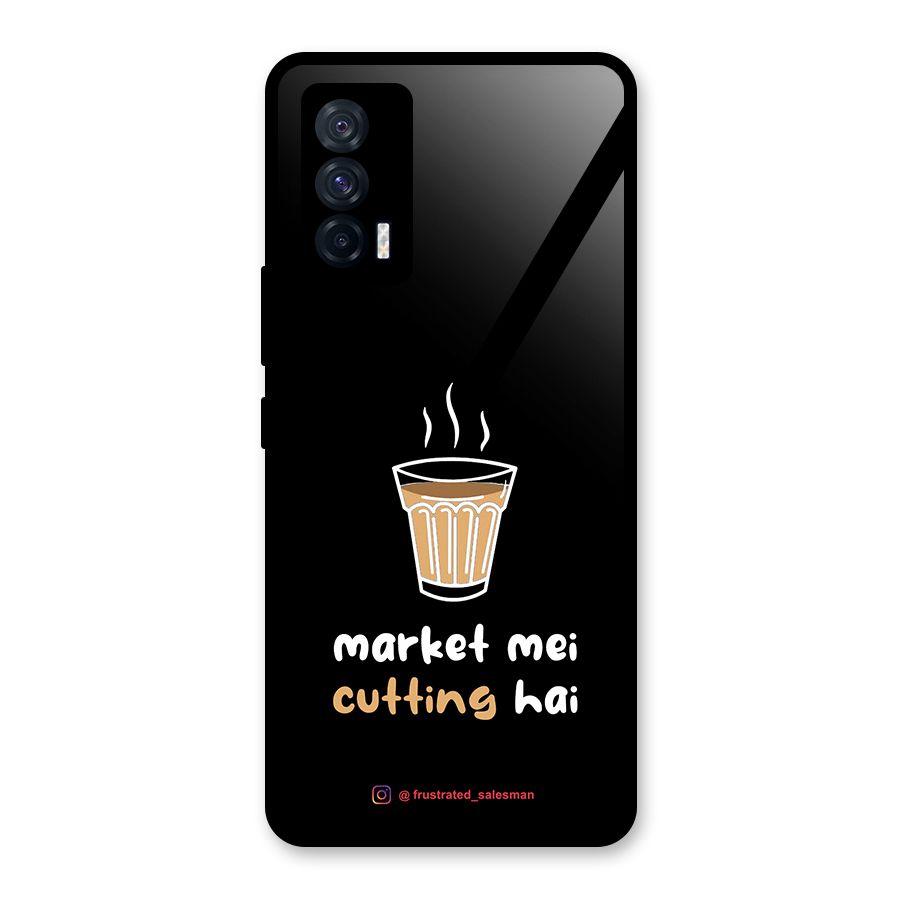 Market Mei Cutting Hai Black Glass Back Case for Vivo iQOO 7 5G