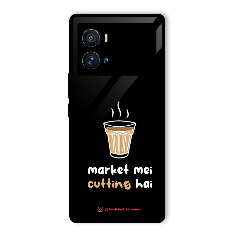 Market Mei Cutting Hai Black Glass Back Case for Vivo iQOO 9 Pro