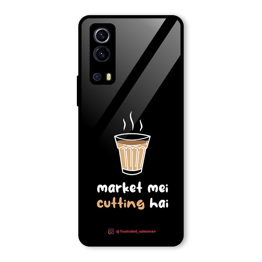 Market Mei Cutting Hai Black Glass Back Case for Vivo iQOO Z3