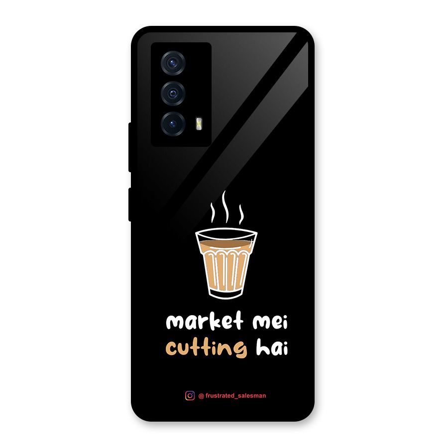 Market Mei Cutting Hai Black Glass Back Case for Vivo iQOO Z5