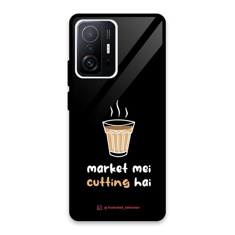 Market Mei Cutting Hai Black Glass Back Case for Xiaomi 11T Pro