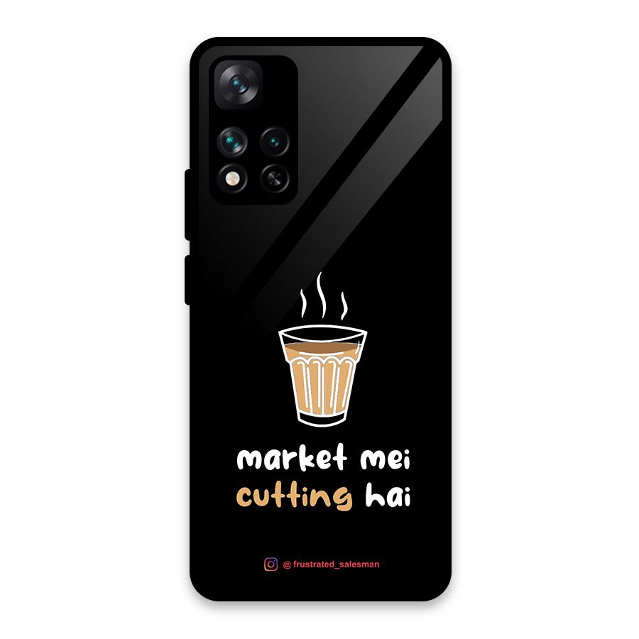 Market Mei Cutting Hai Black Glass Back Case for Xiaomi 11i HyperCharge 5G