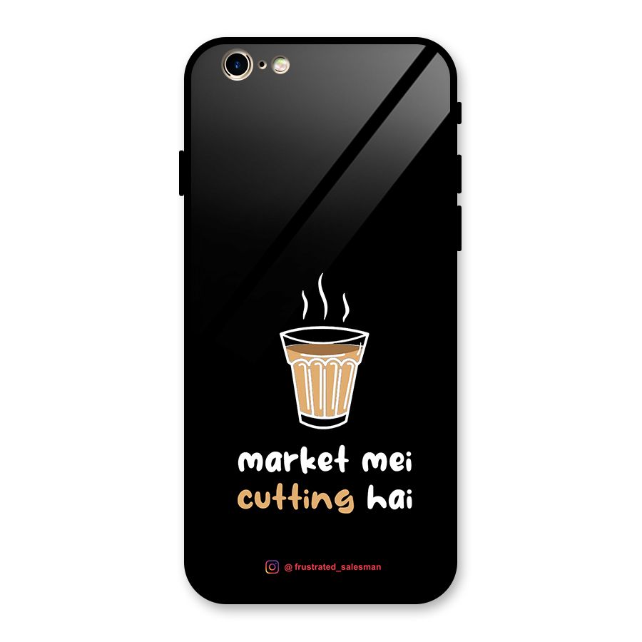 Market Mei Cutting Hai Black Glass Back Case for iPhone 6 6S