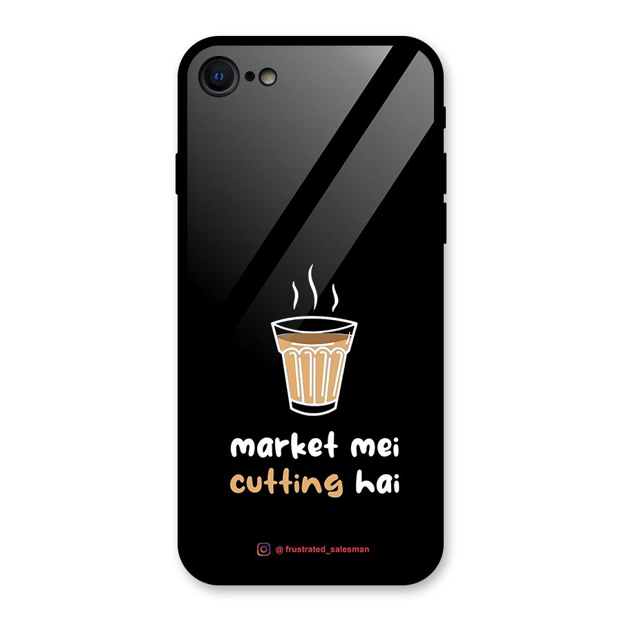Market Mei Cutting Hai Black Glass Back Case for iPhone SE 2022
