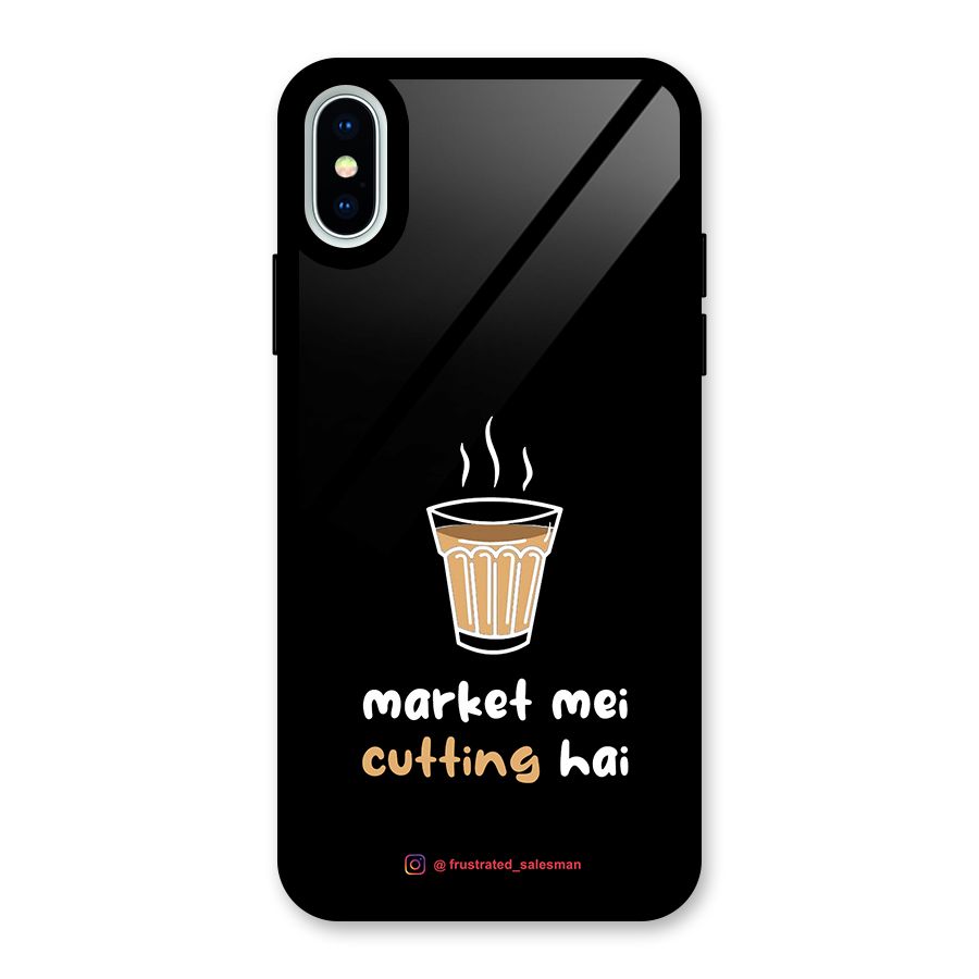 Market Mei Cutting Hai Black Glass Back Case for iPhone XS