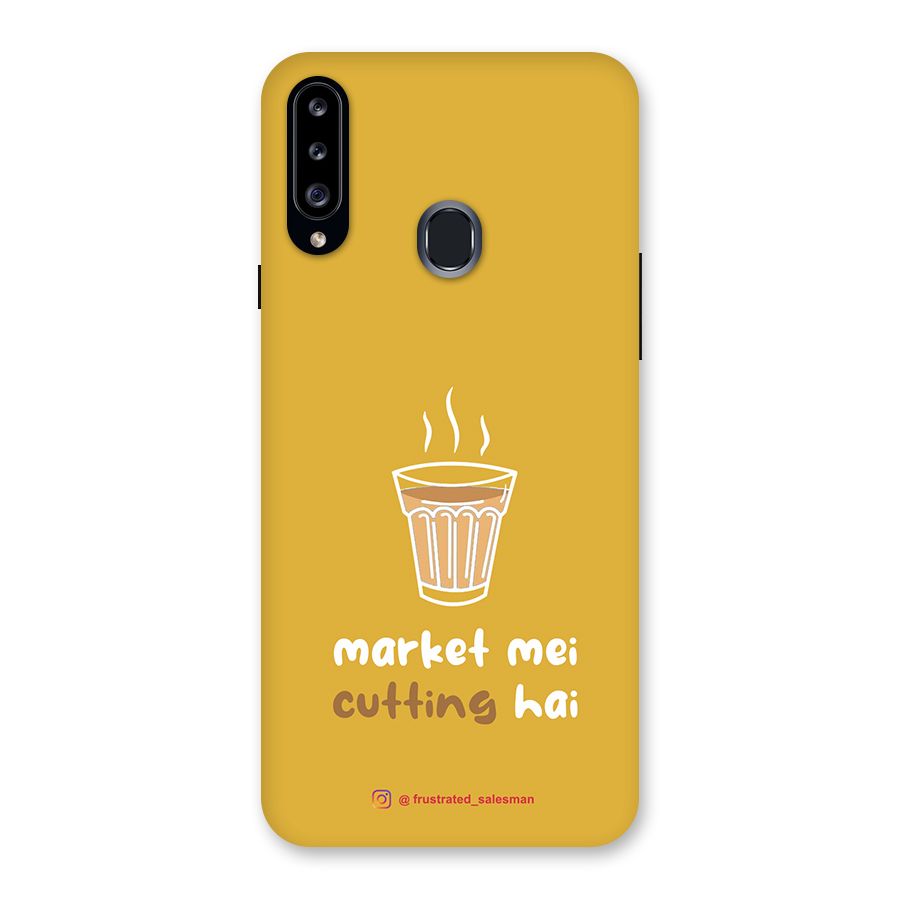 Market Mei Cutting Hai Mustard Yellow Back Case for Samsung Galaxy A20s