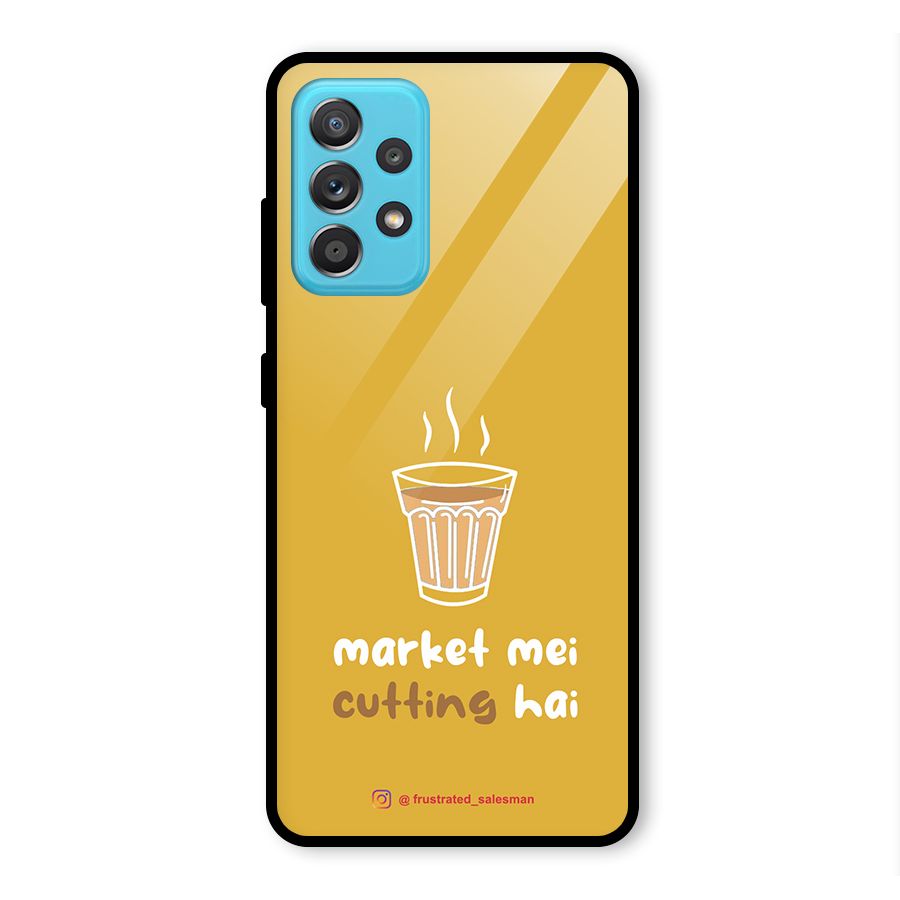 Market Mei Cutting Hai Mustard Yellow Glass Back Case for Galaxy A52s 5G