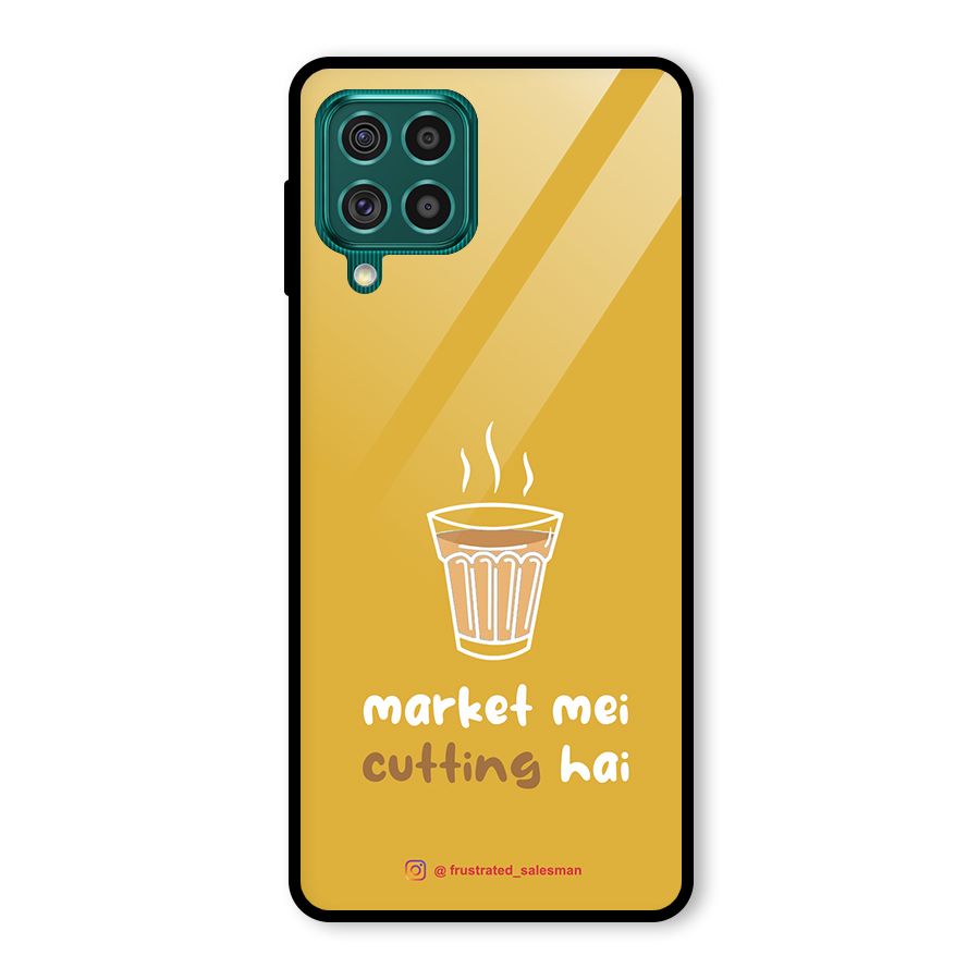 Market Mei Cutting Hai Mustard Yellow Glass Back Case for Galaxy F62