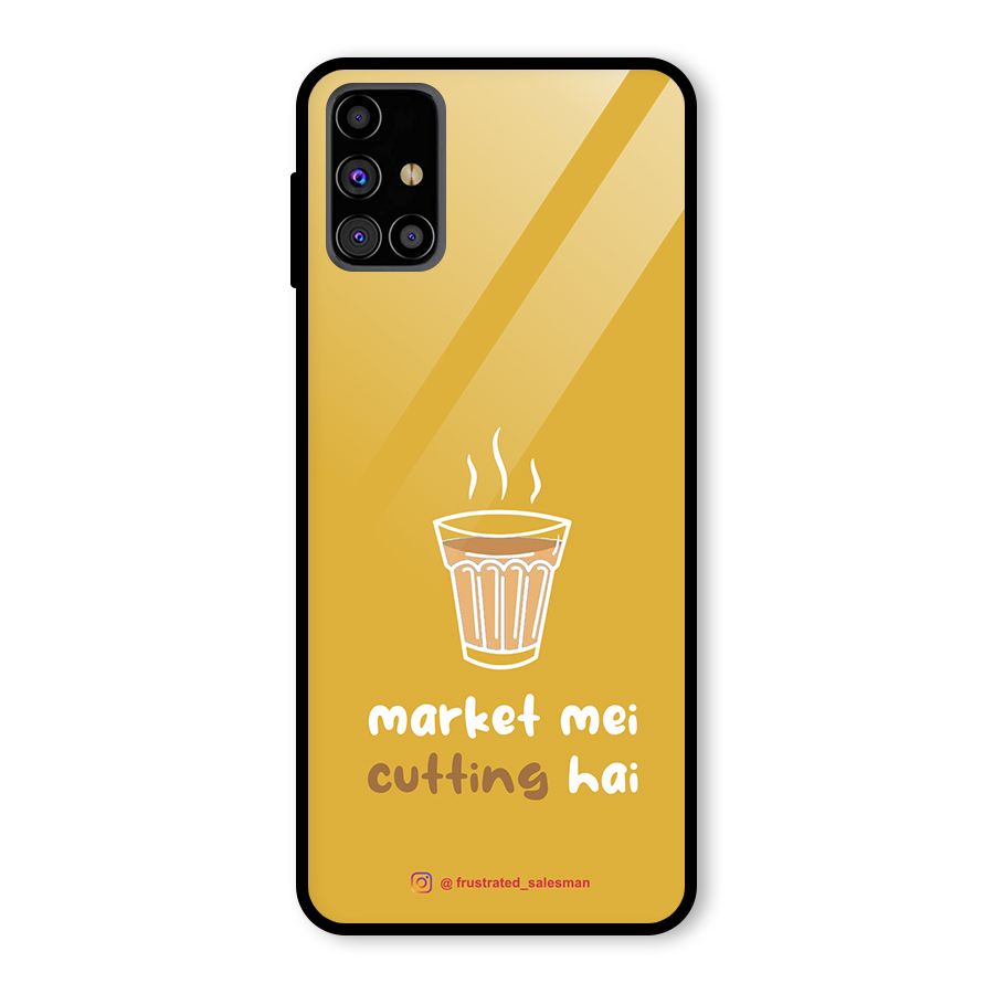 Market Mei Cutting Hai Mustard Yellow Glass Back Case for Galaxy M31s