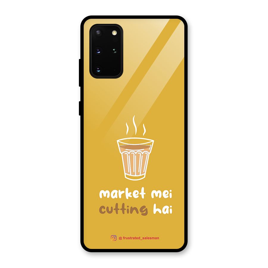 Market Mei Cutting Hai Mustard Yellow Glass Back Case for Galaxy S20 Plus