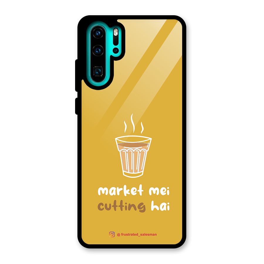 Market Mei Cutting Hai Mustard Yellow Glass Back Case for Huawei P30 Pro