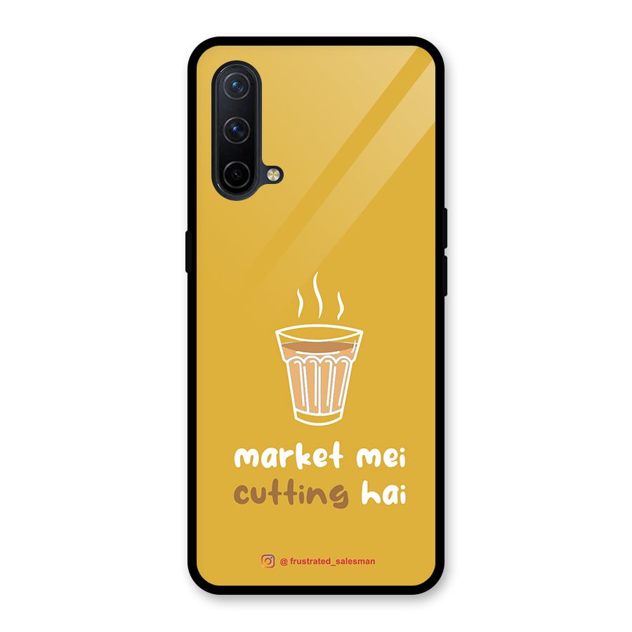 Market Mei Cutting Hai Mustard Yellow Glass Back Case for OnePlus Nord CE 5G