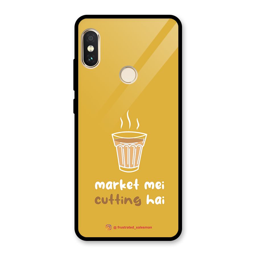 Market Mei Cutting Hai Mustard Yellow Glass Back Case for Redmi Note 5 Pro