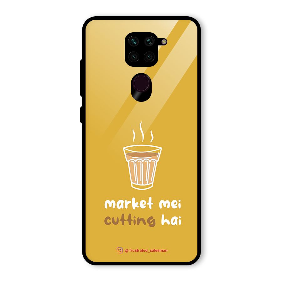Market Mei Cutting Hai Mustard Yellow Glass Back Case for Redmi Note 9