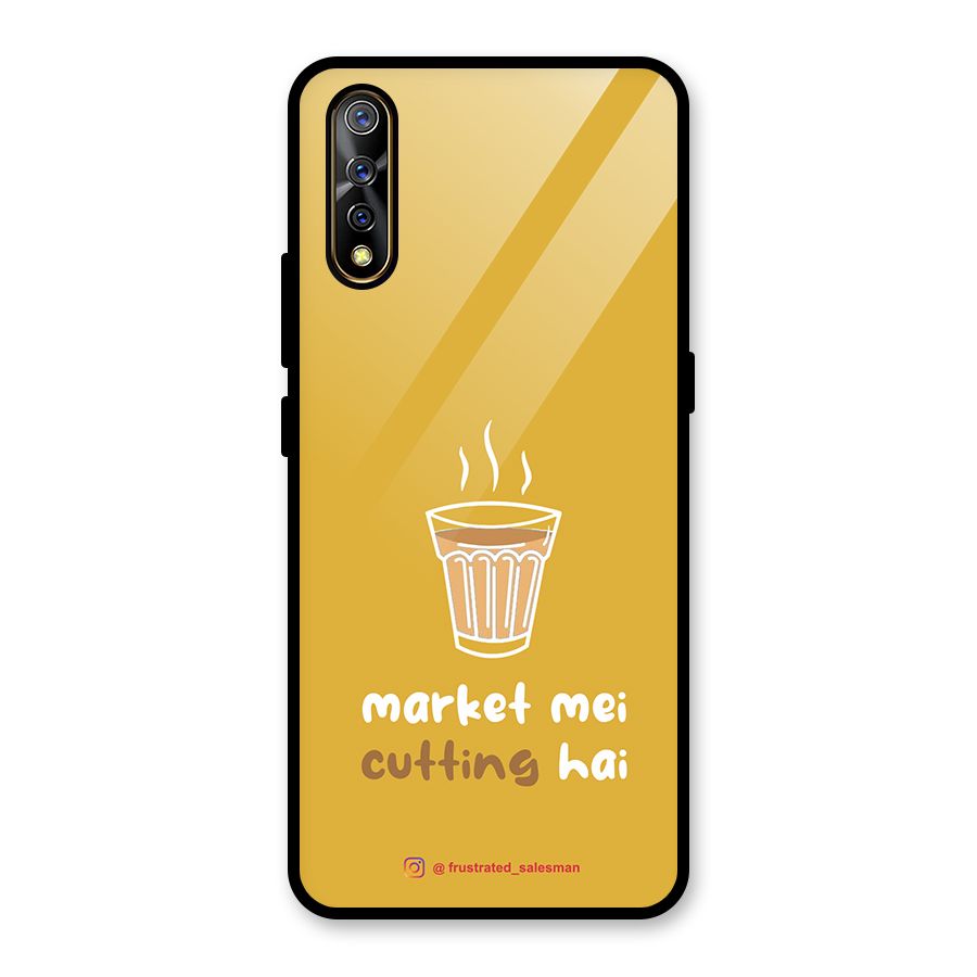 Market Mei Cutting Hai Mustard Yellow Glass Back Case for Vivo S1