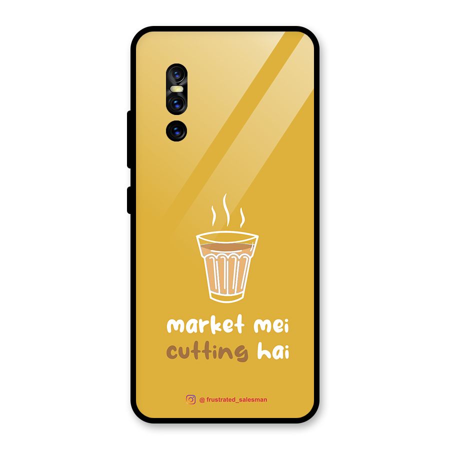 Market Mei Cutting Hai Mustard Yellow Glass Back Case for Vivo V15 Pro