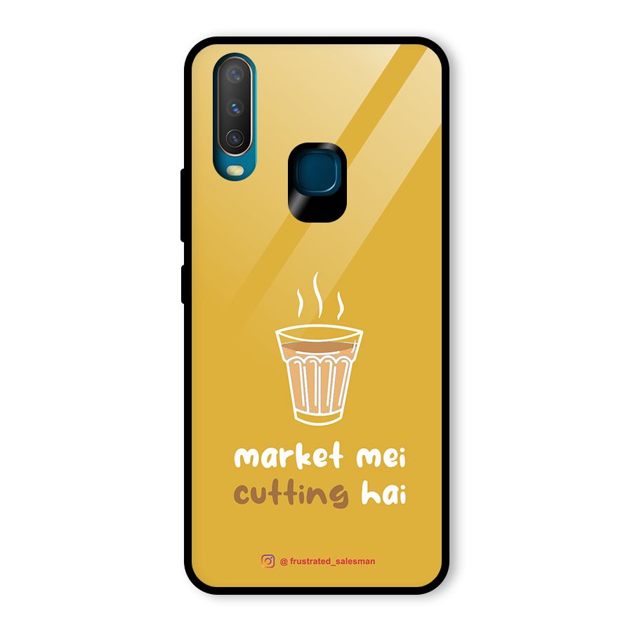 Market Mei Cutting Hai Mustard Yellow Glass Back Case for Vivo Y17