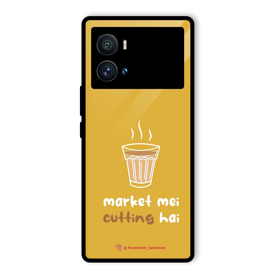 Market Mei Cutting Hai Mustard Yellow Glass Back Case for Vivo iQOO 9 Pro