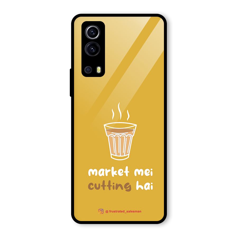 Market Mei Cutting Hai Mustard Yellow Glass Back Case for Vivo iQOO Z3