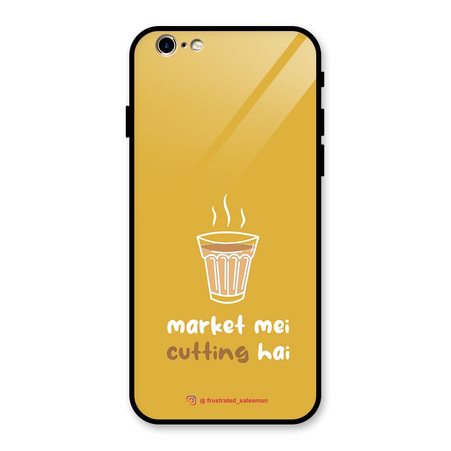 Market Mei Cutting Hai Mustard Yellow Glass Back Case for iPhone 6 6S
