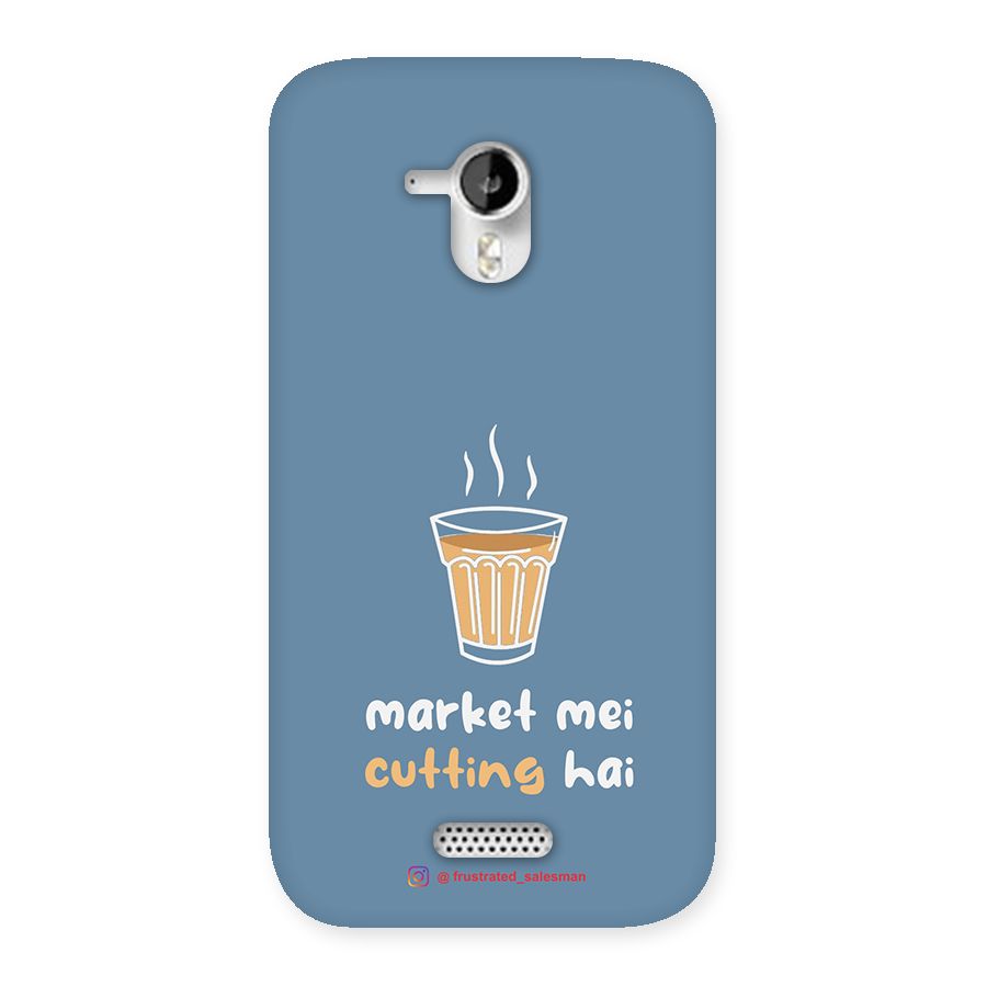 Market Mei Cutting Hai SteelBlue Back Case for Micromax Canvas HD A116
