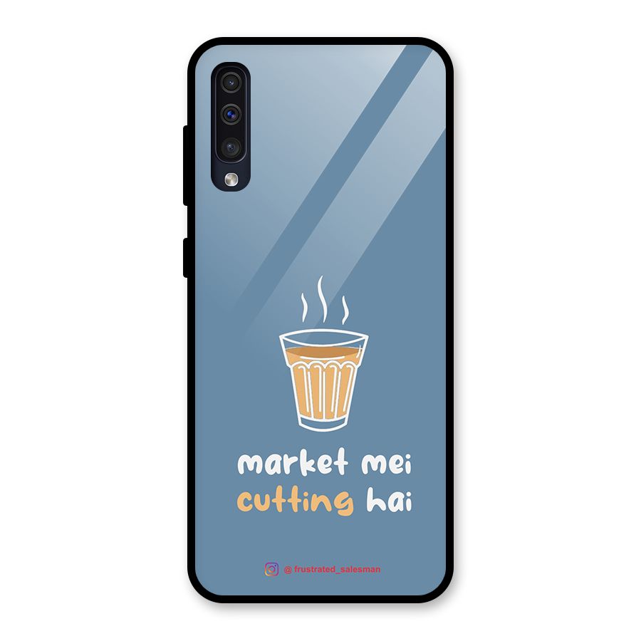 Market Mei Cutting Hai SteelBlue Glass Back Case for Galaxy A30s